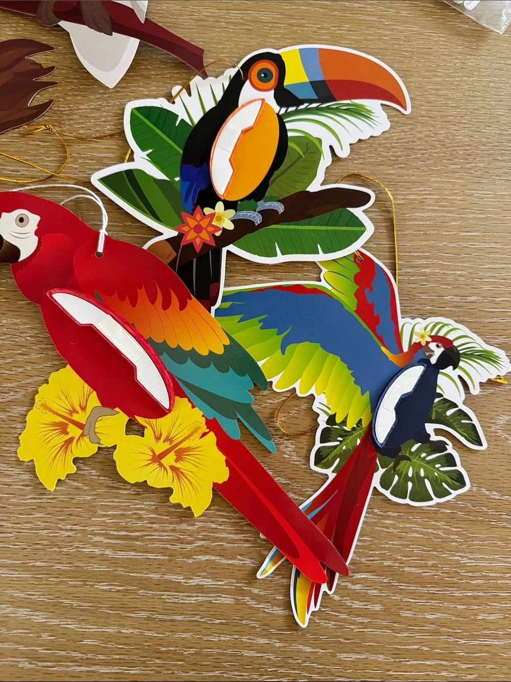 Tropical Birds and Flower Banner Hawaiian Luau Hula Party Decorations